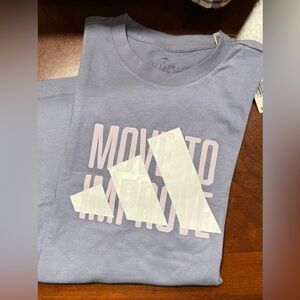 adidas Women's Short Sleeve Tee in Light Purple with White Logo